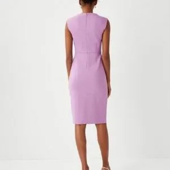Ann Taylor Scoop Square Neck Fitted Dress, Size 2 - Violet (Purple Begonia) - Picture 2 of 4